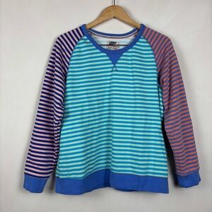 Vintage Lands’ End Serious Sweats M/P 10/12 Striped Pullover Coastal Beach Retro
